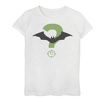 Girls 7-16 DC Comics The Batman Bat & Riddler Question Mark Logo Graphic Tee