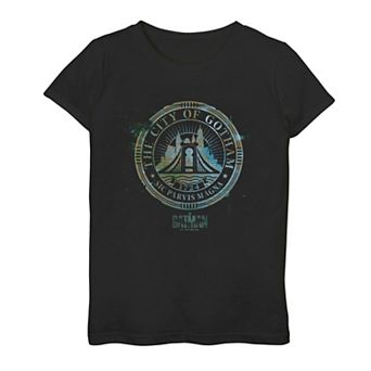 Girls 7-16 DC Comics The Batman Circle Logo Of City Of Gotham Graphic Tee