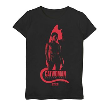 Girls 7-16 DC Comics The Batman Selina Kyle Catwoman In Red Graphic Tee