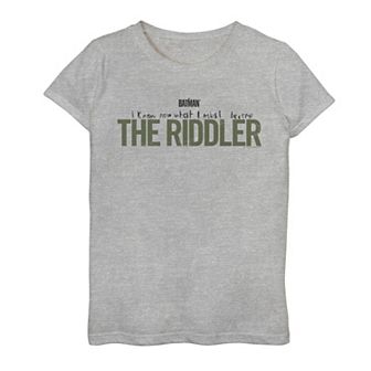Girls 7-16 DC Comics The Batman Riddler Text Logo Graphic Tee