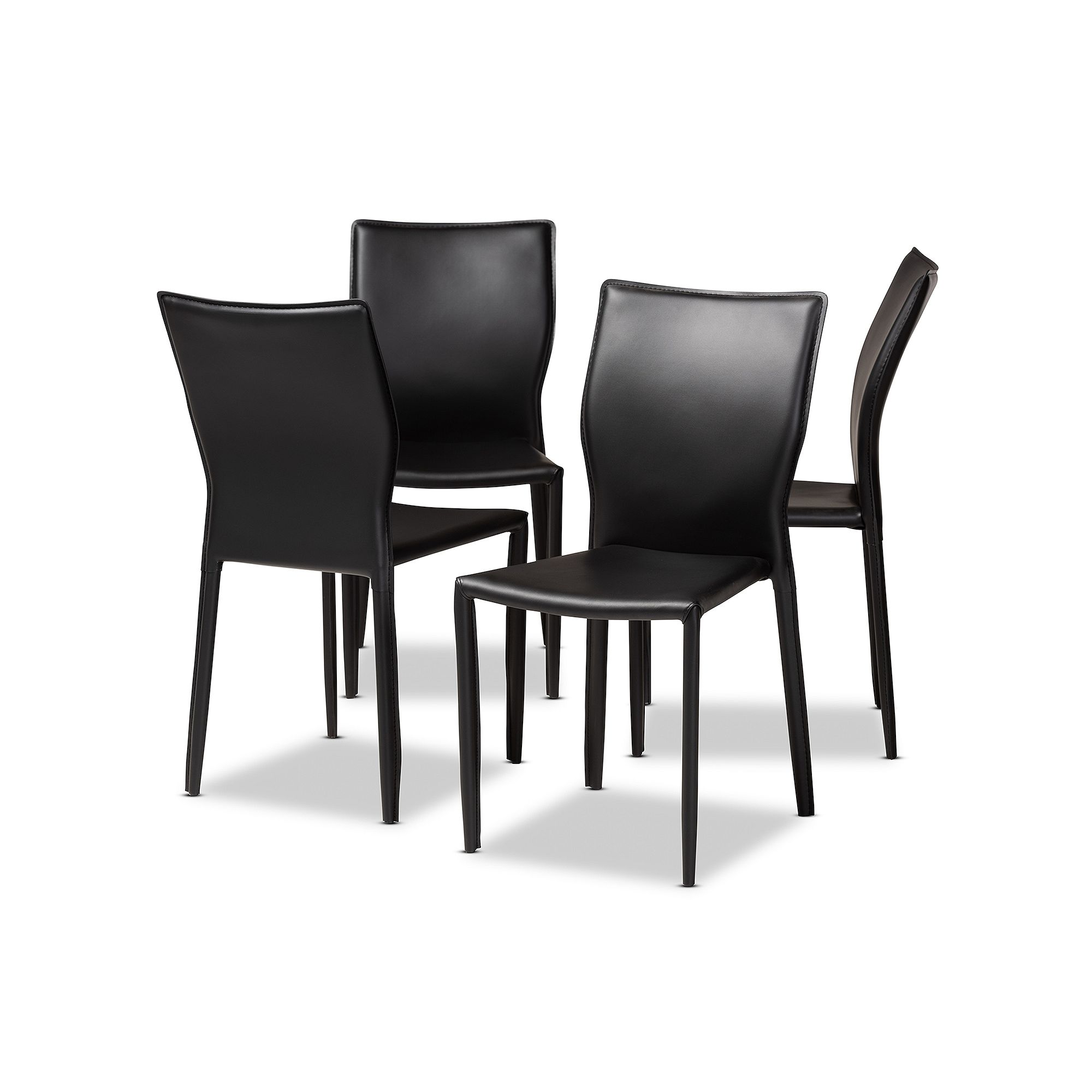 Baxton Studio Heidi Dining Chair 4-piece Set, Black