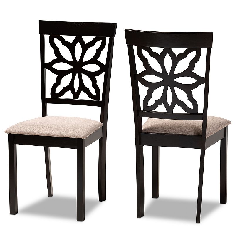 Baxton Studio Samwell Dining Chair 2-piece Set, Brown