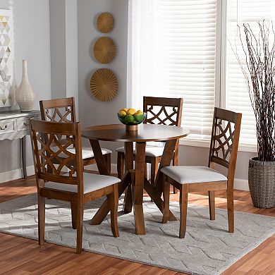 Baxton Studio Alisa Dining Table & Chair 5-piece Set