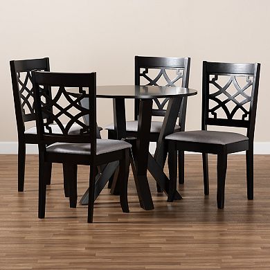 Baxton Studio Alisa Dining Table & Chair 5-piece Set