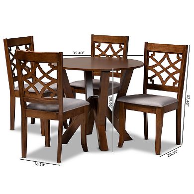 Baxton Studio Alisa Dining Table & Chair 5-piece Set