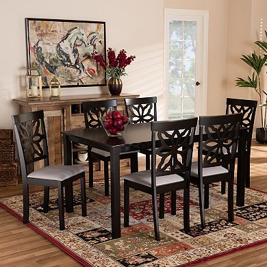 Baxton Studio Dallas Dining Table & Chair 7-piece Set