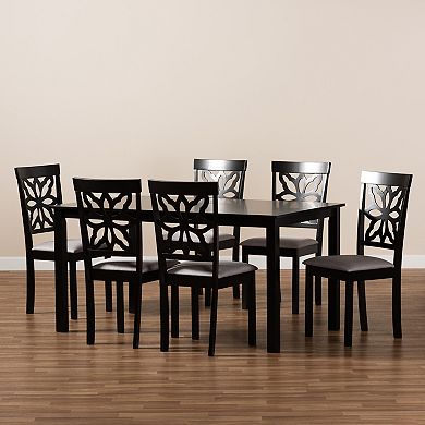 Baxton Studio Dallas Dining Table & Chair 7-piece Set