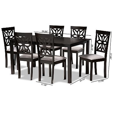 Baxton Studio Dallas Dining Table & Chair 7-piece Set