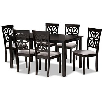 Baxton Studio Dallas Dining Table & Chair 7 pc Set