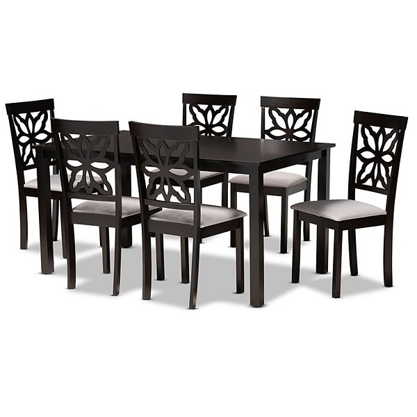 Baxton Studio Dallas Dining Table & Chair 7-piece Set