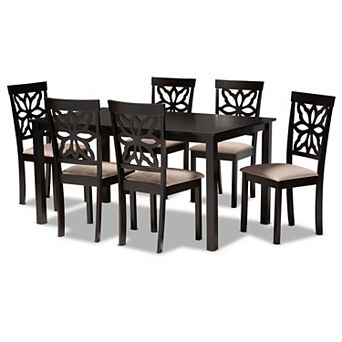 Baxton Studio Dallas Dining Table & Chair 7 pc Set