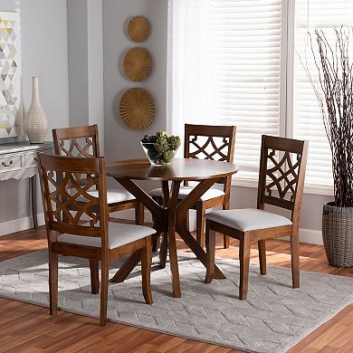 Baxton Studio Elena Dining Table & Chair 5-piece Set