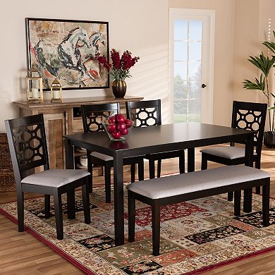 Baxton Studio Gabriel Dining Table & Chair 6-piece Set
