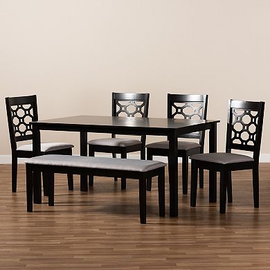 Baxton Studio Gabriel Dining Table & Chair 6-piece Set