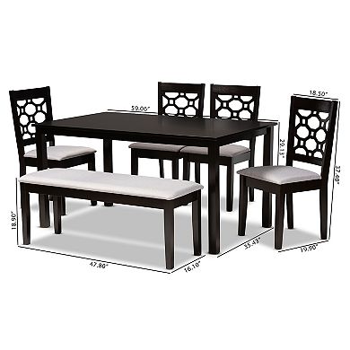 Baxton Studio Gabriel Dining Table & Chair 6-piece Set