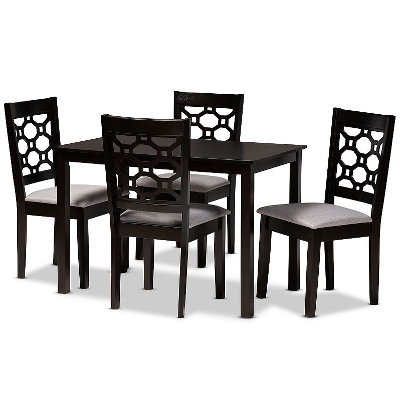 Baxton Studio Henry Dining Table & Chair 5-piece Set, Grey