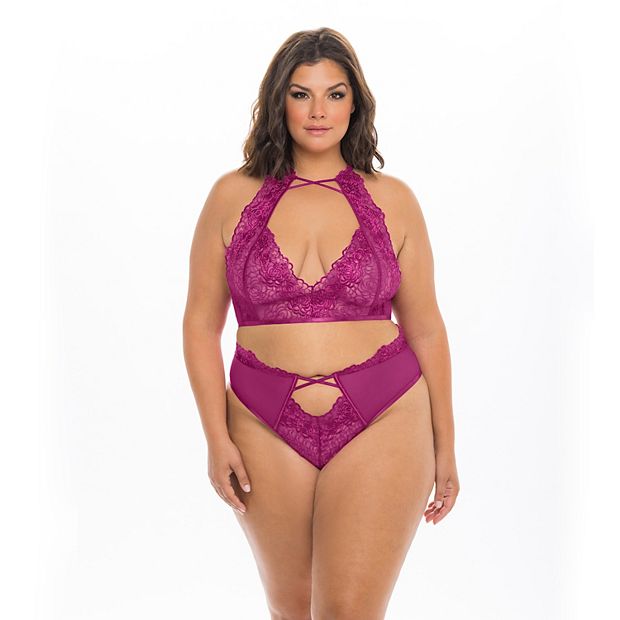 Plus Size Oh La La Cheri Abrielle 2 pc. Plunging Bra Cheeky