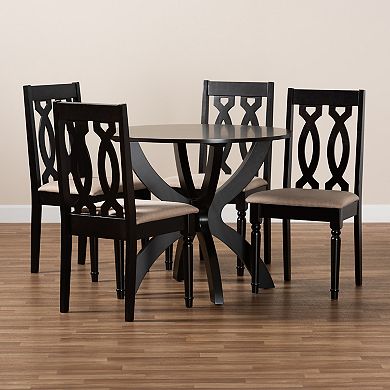 Baxton Studio Mona Dining Table & Chair 5-piece Set