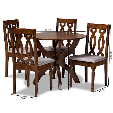 Baxton Studio Mona Dining Table & Chair 5-piece Set