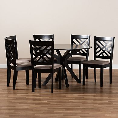 Baxton Studio Norah Dining Table & Chair 7-piece Set