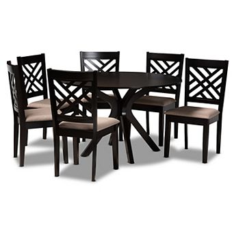 Baxton Studio Norah Dining Table & Chair 7 pc Set