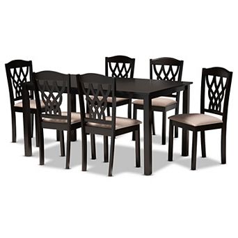 Baxton Studio Salem Dining Table & Chair 7 pc Set