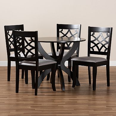 Baxton Studio Sandra Dining Table & Chair 5-piece Set