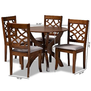 Baxton Studio Sandra Dining Table & Chair 5-piece Set