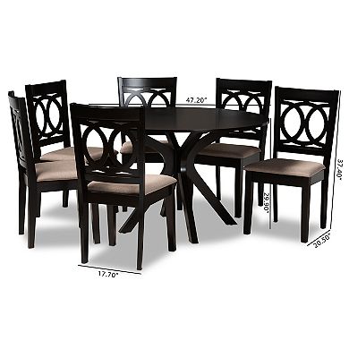 Baxton Studio Sanne Dining Table & Chair 7-piece Set