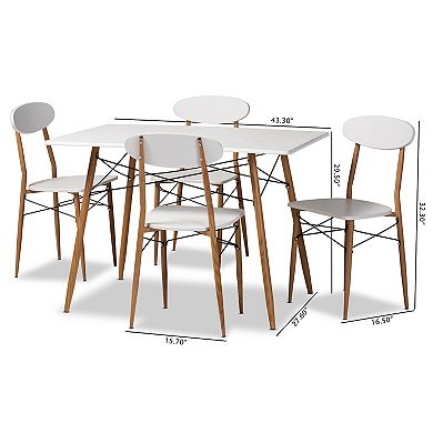 Baxton Studio Wayne Dining Table & Chair 5-piece Set