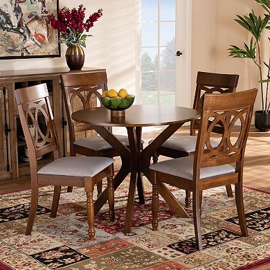 Baxton Studio Jessie Dining Table & Chair 5-piece Set