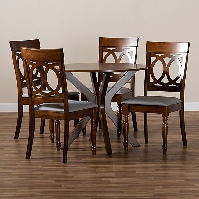 Baxton Studio Jessie Dining Table & Chair 5-piece Set