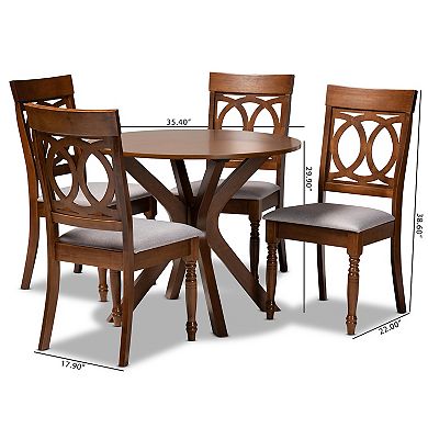 Baxton Studio Jessie Dining Table & Chair 5-piece Set