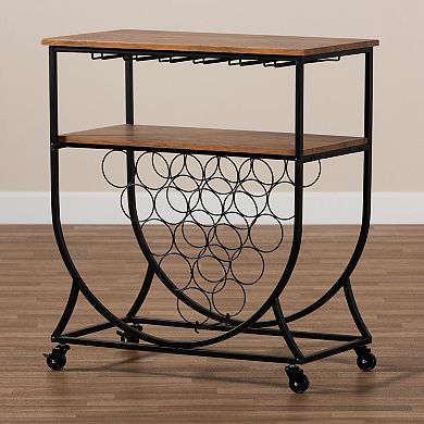 Baxton Studio Dania Wine Bar Cart