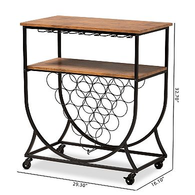 Baxton Studio Dania Wine Bar Cart