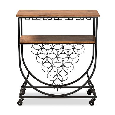 Baxton Studio Dania Wine Bar Cart