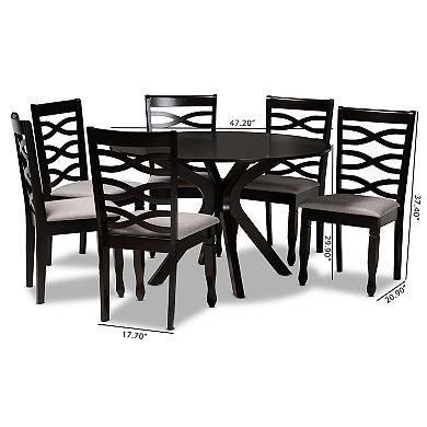 Baxton Studio Mila Dining Table & Chair 7-piece Set