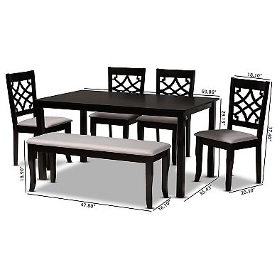 Baxton Studio Dori Dining Table & Chair 6-piece Set