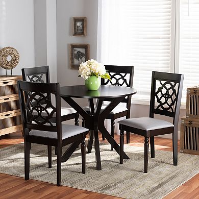 Baxton Studio Sadie Dining Table & Chair 5-piece Set