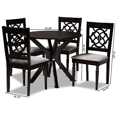 Baxton Studio Sadie Dining Table & Chair 5-piece Set