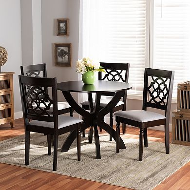 Baxton Studio Tonia Dining Table & Chair 5-piece Set
