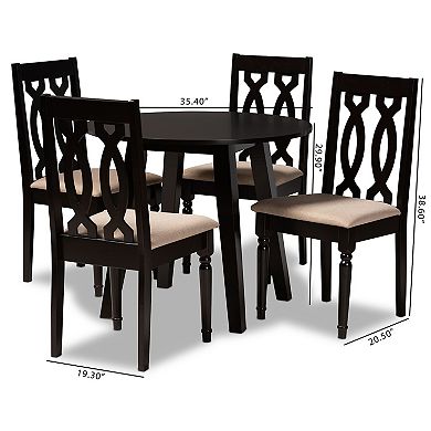 Baxton Studio Heidi Dining Table & Chair 5-piece Set