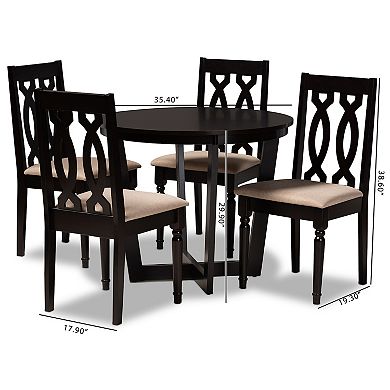 Baxton Studio Julie Dining Table & Chair 5-piece Set