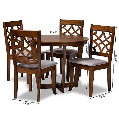 Baxton Studio Tricia Dining Table & Chair 5-piece Set