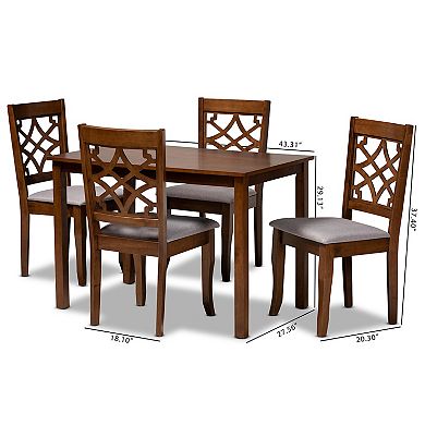 Baxton Studio Celina Dining Table & Chair 5-piece Set