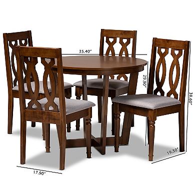 Baxton Studio Julie Dining Table & Chair 5-piece Set