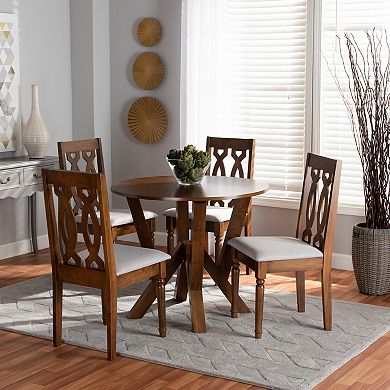 Baxton Studio Elaine Dining Table & Chair 5-piece Set