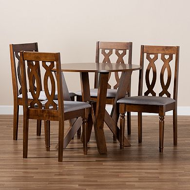 Baxton Studio Elaine Dining Table & Chair 5-piece Set