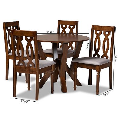 Baxton Studio Elaine Dining Table & Chair 5-piece Set