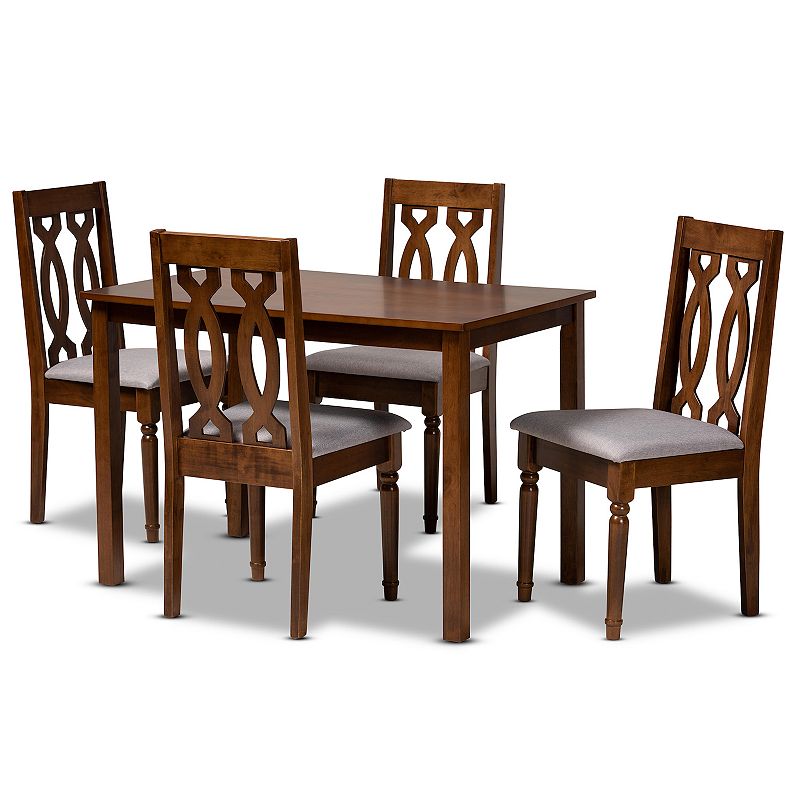 Baxton Studio Kasia Dining Table & Chair 5-piece Set, Grey